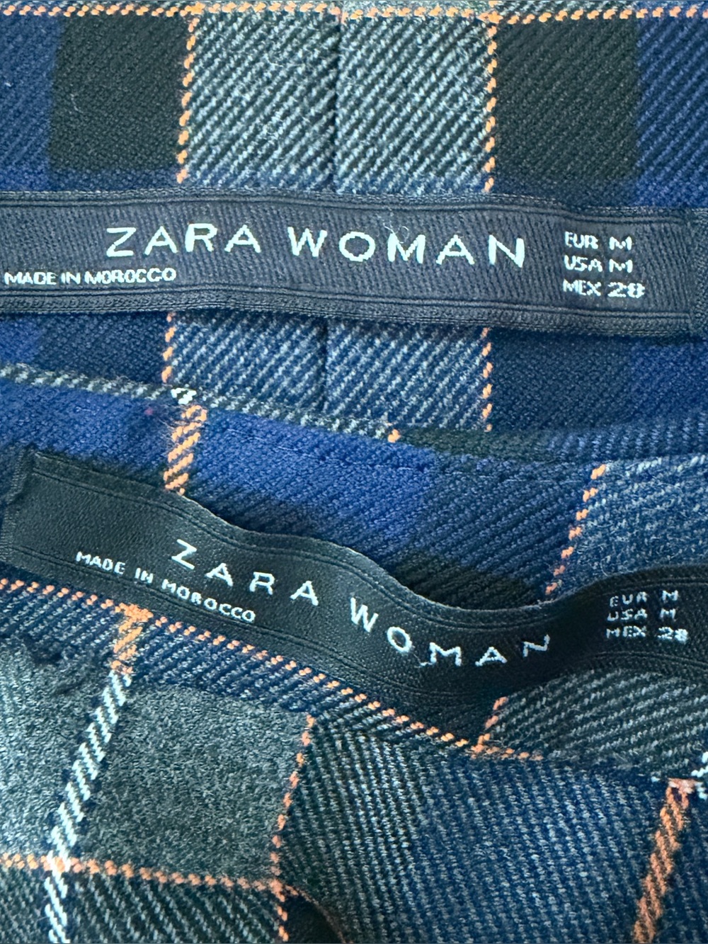 Zara Pleated Blue Tartan Plaid Top and Matching Wide-Leg Plaid Preppy Pants Set - Picture 10 of 12